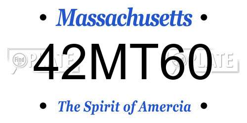 42MT60 Massachusetts License Plate