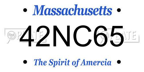 42NC65 Massachusetts License Plate