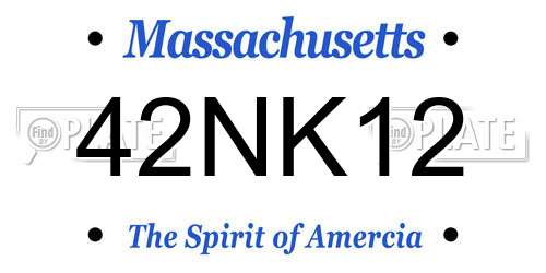 42NK12 Massachusetts License Plate