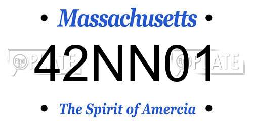 42NN01 Massachusetts License Plate