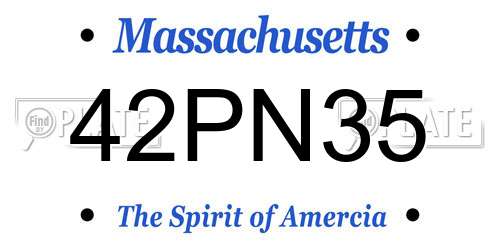 42PN35 Massachusetts License Plate