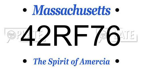42RF76 Massachusetts License Plate