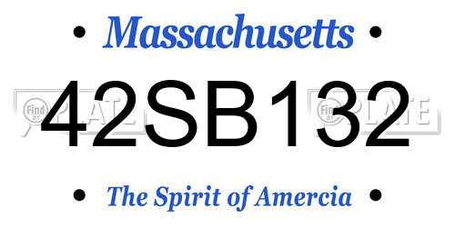 42SB132 Massachusetts License Plate