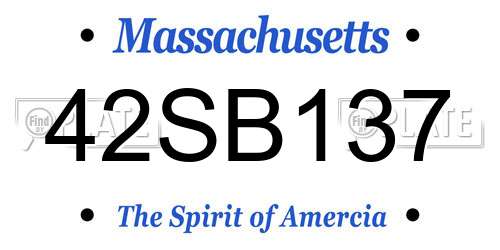 42SB137 Massachusetts License Plate