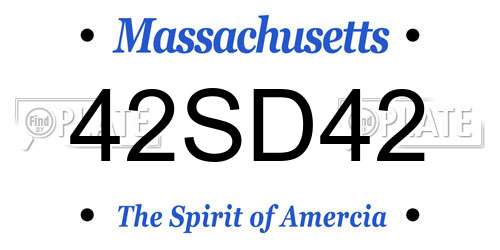 42SD42 Massachusetts License Plate