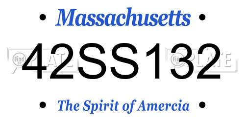 42SS132 Massachusetts License Plate