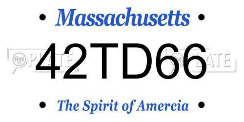 42TD66 Massachusetts License Plate