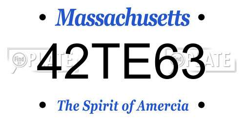 42TE63 Massachusetts License Plate