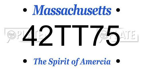 42TT75 Massachusetts License Plate