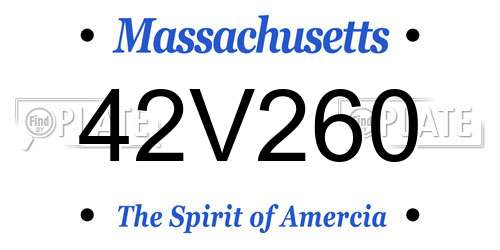 42V260 Massachusetts License Plate