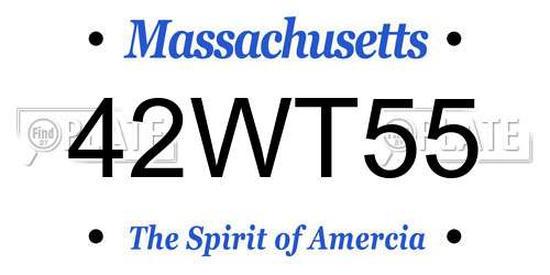 42WT55 Massachusetts License Plate