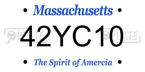 42YC10 Massachusetts License Plate