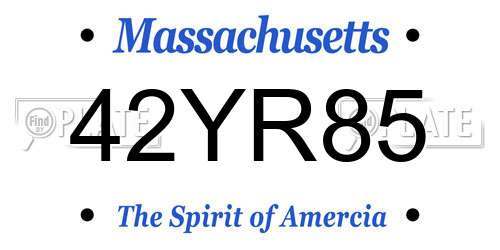 42YR85 Massachusetts License Plate