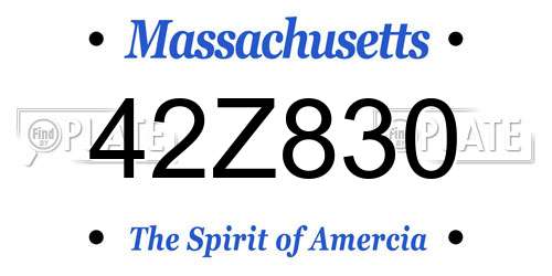 42Z830 Massachusetts License Plate