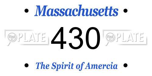430 Massachusetts License Plate