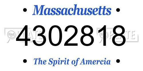 4302818 Massachusetts License Plate