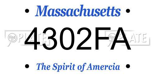 4302FA Massachusetts License Plate