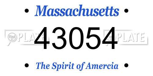 43054 Massachusetts License Plate