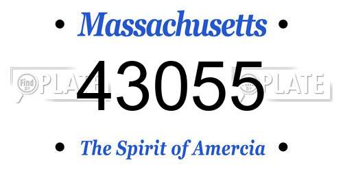 43055 Massachusetts License Plate