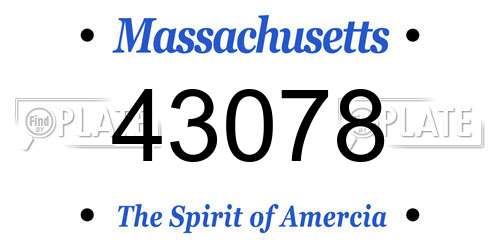 43078 Massachusetts License Plate