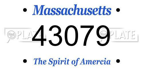 43079 Massachusetts License Plate