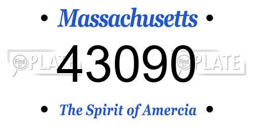 43090 Massachusetts License Plate