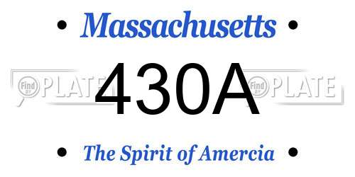 430A Massachusetts License Plate