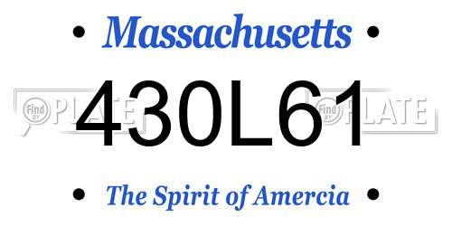 430L61 Massachusetts License Plate