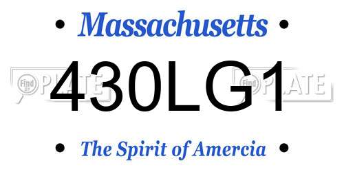 430LG1 Massachusetts License Plate