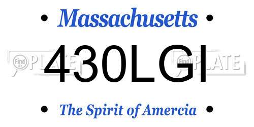 430LGI Massachusetts License Plate