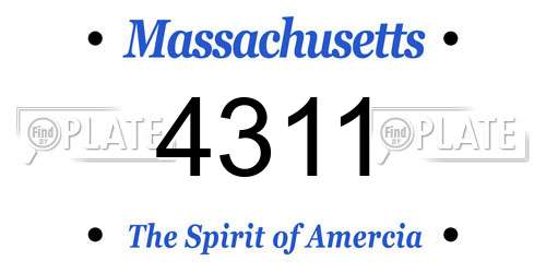 4311 Massachusetts License Plate