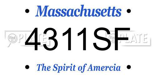 4311SF Massachusetts License Plate