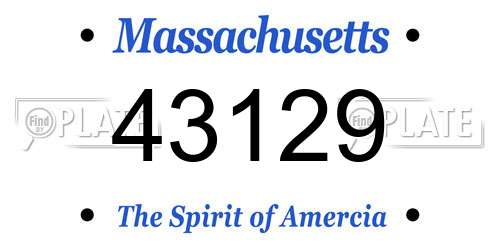 43129 Massachusetts License Plate