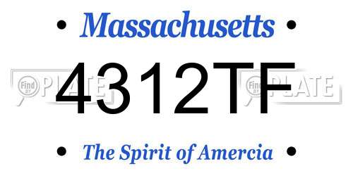 4312TF Massachusetts License Plate