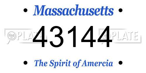 43144 Massachusetts License Plate
