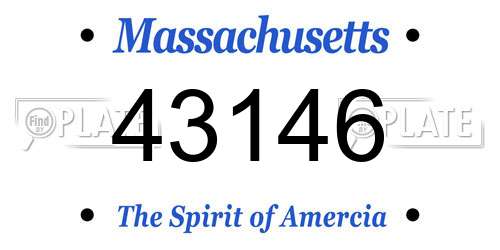 43146 Massachusetts License Plate