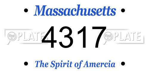 4317 Massachusetts License Plate