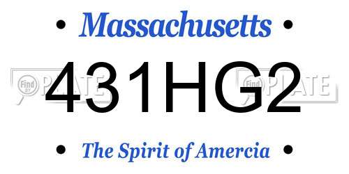 431HG2 Massachusetts License Plate