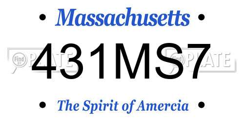 431MS7 Massachusetts License Plate