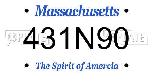 431N90 Massachusetts License Plate