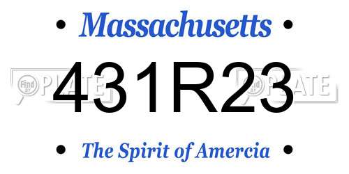431R23 Massachusetts License Plate