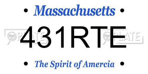 431RTE Massachusetts License Plate