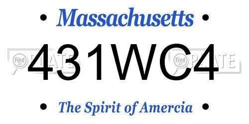 431WC4 Massachusetts License Plate