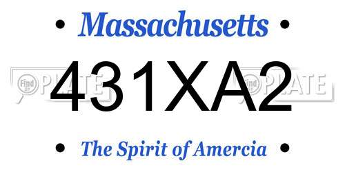 431XA2 Massachusetts License Plate