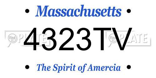 4323TV Massachusetts License Plate