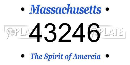 43246 Massachusetts License Plate