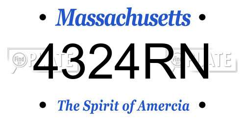 4324RN Massachusetts License Plate