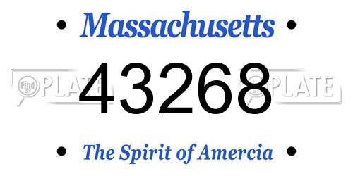 43268 Massachusetts License Plate