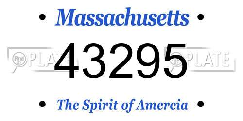 43295 Massachusetts License Plate