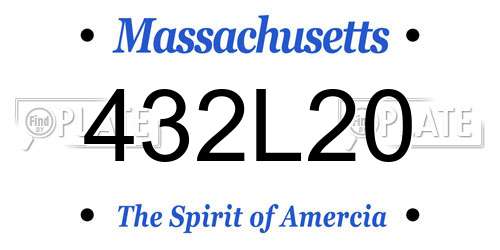 432L20 Massachusetts License Plate